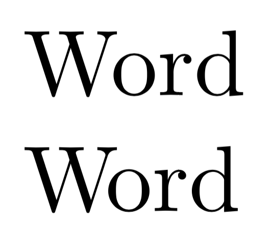 Example of extra kerning between the letters W and o